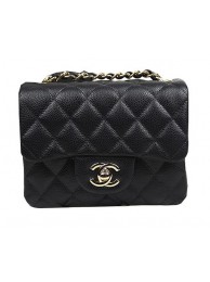 Copy Chanel Classic MINI Flap Bag CF1115 Black Cannage Pattern Gold HY24285Ey31