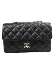 Copy Chanel Classic MINI Flap Bag CF1119 Black Sheepskin Leather Gold HY15672Zn71