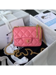 Copy Chanel Flap Lambskin mini Shoulder Bag AS3113 pink HY16267Kn92