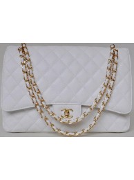 Copy Chanel Maxi Quilted Classic Flap Bag White Cannage Patterns A58601 Gold HY22242Zn71