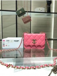Copy Chanel mini Flap Shoulder Bag Original leather AP2301 rose HY14795Ey31