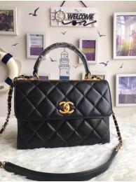 Copy Chanel Original Sheepskin Leather Tote Bag 92236 black Gold Buckle HY207Kn92