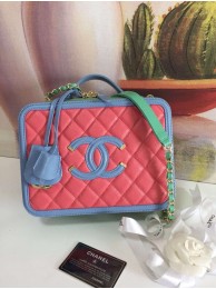Copy Chanel vanity case Grained Calfskin & gold-Tone Metal A93344 Pink&Green&blue HY8007Zn71