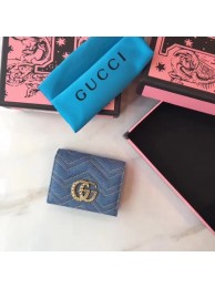 Copy Gucci GG Marmont Card Case 466492 Blue HY17497Zn71