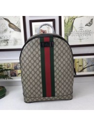 Copy Gucci GG Supreme backpack with Web 443805 Brown HY5670Ey31
