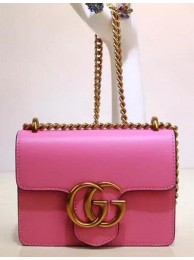 Copy Gucci mini GG Marmont Leather Shoulder Bag 431284 Pink HY707Zn71
