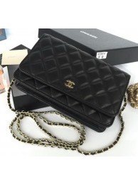 Designer Chanel mini Flap Bag Black Sheepskin Leather A33814S Gold HY19950vs94