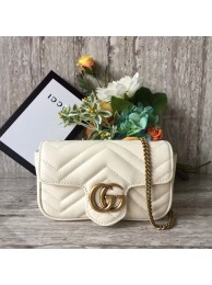Designer Gucci GG Marmont Velvet Nano Shoulder Bag 476433A White HY22140vs94