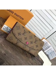 Designer Louis Vuitton Monogram Canvas EMILIE WALLET M60697 Rose HY15205vs94