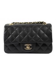 Designer Replica Chanel Classic MINI Flap Bag Black Cannage Pattern CF1119 Gold HY25717CF36