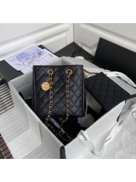 Designer Replica Chanel Original Lather Shopping bag AS1844 black HY25352CF36