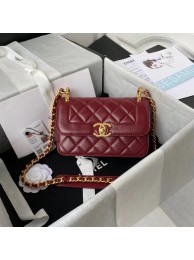 Designer Replica Chanel small Flap Shoulder Bag Original leather AS2714 Wine HY15497CF36