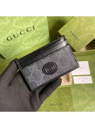 Designer Replica Gucci Card case with Interlocking G 673002 black HY4547CF36