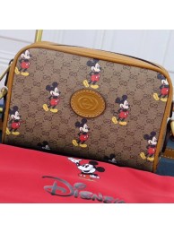 Designer Replica Gucci Disney x Mickey Mouse Small Shoulder Bag 602536 Brown HY4182CF36