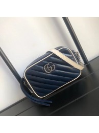 Designer Replica Gucci GG Marmont Matelasse mini Bag 448065 Navy HY11482CF36