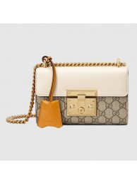 Designer Replica Gucci Padlock small shoulder bag 409487 White HY22797CF36