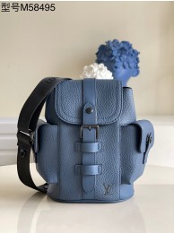 Designer Replica Louis Vuitton Christopher XS Backpack Taurillon Leather M58495 Navy HY3452CF36