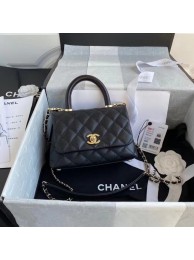 Fake 1:1 Chanel coco mini flap bag with top handle AS2215 black HY8528YK70