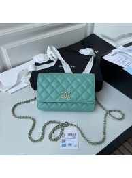 Fake 1:1 Chanel Grained Calfskin small Shoulder Bag AP33814 green HY22763YK70