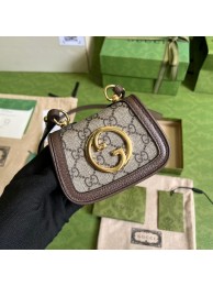 Fake 1:1 Gucci Blondie card case wallet GG Supreme canvas 698635 brown HY2688YK70