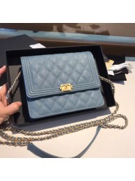 Fake Boy chanel clutch with chain A84433 blue HY14659Hj78