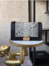 Fake Boy Chanel Flap Shoulder Bag original Snake leather AS67086 grey HY6025tu77