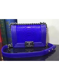 Fake Boy Chanel Flap Shoulder Bag Snake Leather A67085 Blue HY5692qZ31