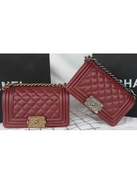 Fake Boy Chanel mini Flap Bag Original Cannage Pattern A67085 Burgundy HY8685kw88