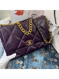 Fake Chanel 19 flap bag AS1162 deep purple HY2536QF99
