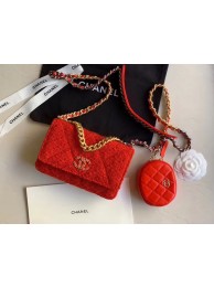 Fake CHANEL 19 Flap Bag WOC 33817 red HY24436QF99