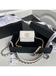 Fake chanel 19 flap coin purse with chain AP1787 white HY12924Sq37