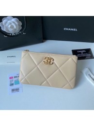 Fake CHANEL 19 Sheepskin Original Leather Carry on bag AP1059 cream HY22450tu77
