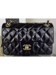 Fake Chanel 2.55 Series Double Flap Bag Black Original Patent Leather CF7024 Gold HY25338bz90