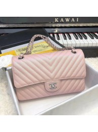 Fake Chanel 2.55 Series Flap Bag Leather A1112CF Pink HY25763xR88