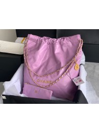 Fake CHANEL 22 HANDBAG Shiny Calfskin & Gold-Tone Metal AS3262 Purple HY3105tu77