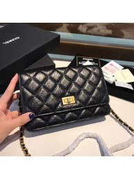Fake Chanel Calfskin & Gold-Tone Metal S33814 black HY7818bz90