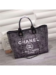 Fake Chanel Canvas Leather Tote Shopping Bag 68047E HY18152lF58