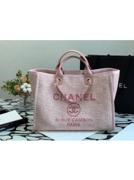 Fake Chanel Canvas Tote Shopping Bag B66941 pink HY20625tu77