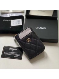 Fake Chanel card holder Calfskin AP1650 black HY20924eZ32