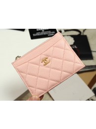 Fake Chanel classic card holder Grained Calfskin & Gold-Tone Metal A84105 pink HY4412xE84