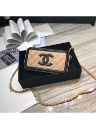 Fake Chanel Classic Clutch with Chain Grained Calfskin & gold-Tone Metal A84450 apricot HY7590kw88