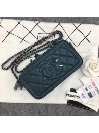 Fake Chanel Classic Clutch with Chain Grained Calfskin & silver-Tone Metal A84450 green HY23011RY48