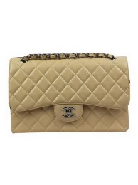Fake Chanel Classic Flap Bag Apricot Cannage Pattern CF1113 Silver HY11536pE71