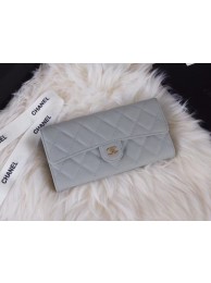 Fake Chanel Classic Flap Wallet A31506 grey Gold-Tone Metal HY17866QF99