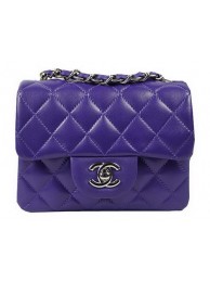 Fake Chanel Classic MINI Flap Bag Violet Original Sheep Leather CF1115 Silver HY12391QF99