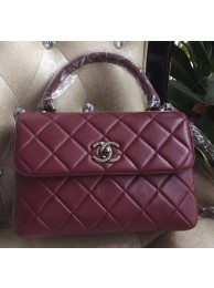 Fake Chanel Classic Top Flap Bag Original Sheepskin Leather A92236 Burgundy HY17733xR88