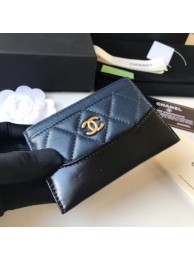 Fake Chanel classic wallet Calfskin & Gold-Tone Metal A84368 blue HY6064yQ90