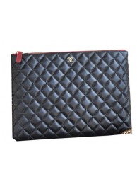 Fake Chanel Clutch Bag Black Sheepskin Leather A82044 Gold HY11103bz90