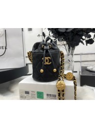 Fake Chanel Drawstring Bag & Gold Metal A68081 black HY20664yQ90