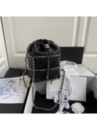 Fake Chanel Drawstring Bag Lambskin & Gold Metal AS2314 AS2313 Black HY5332Qv16